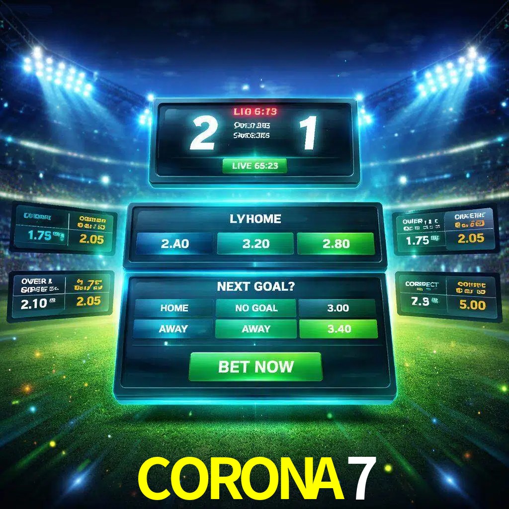 Vista de apuestas en vivo CORONA7 durante un partido en curso